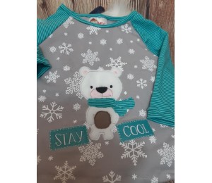 Stickdatei - Winterfreunde Doodle Appli Pinguin